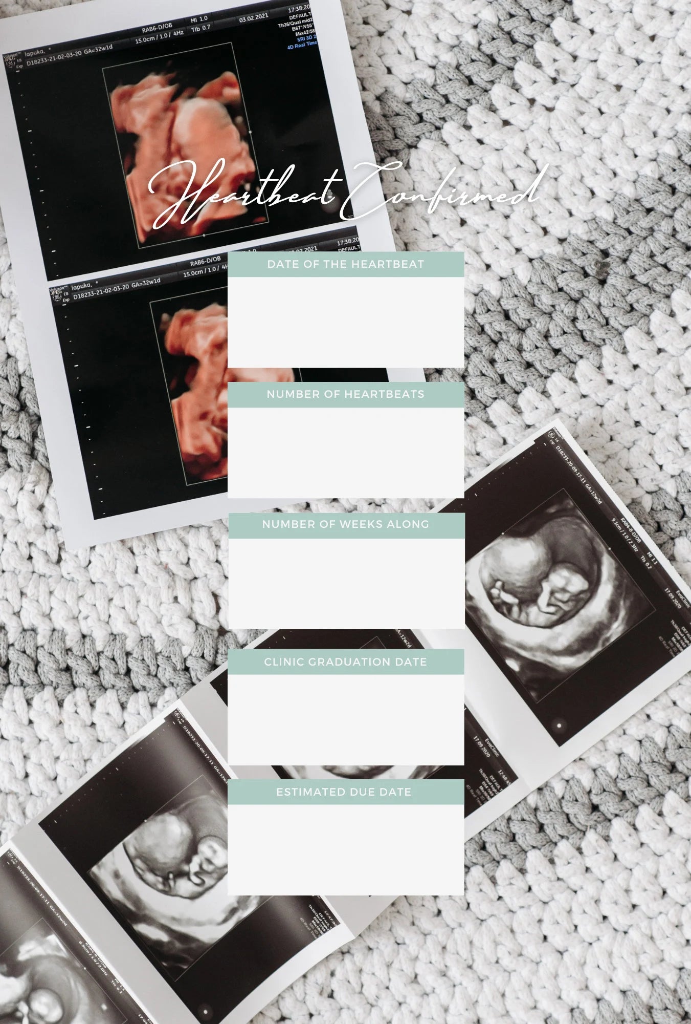 Sample page of heartbeat confirmation inside Surrogates Story Journal