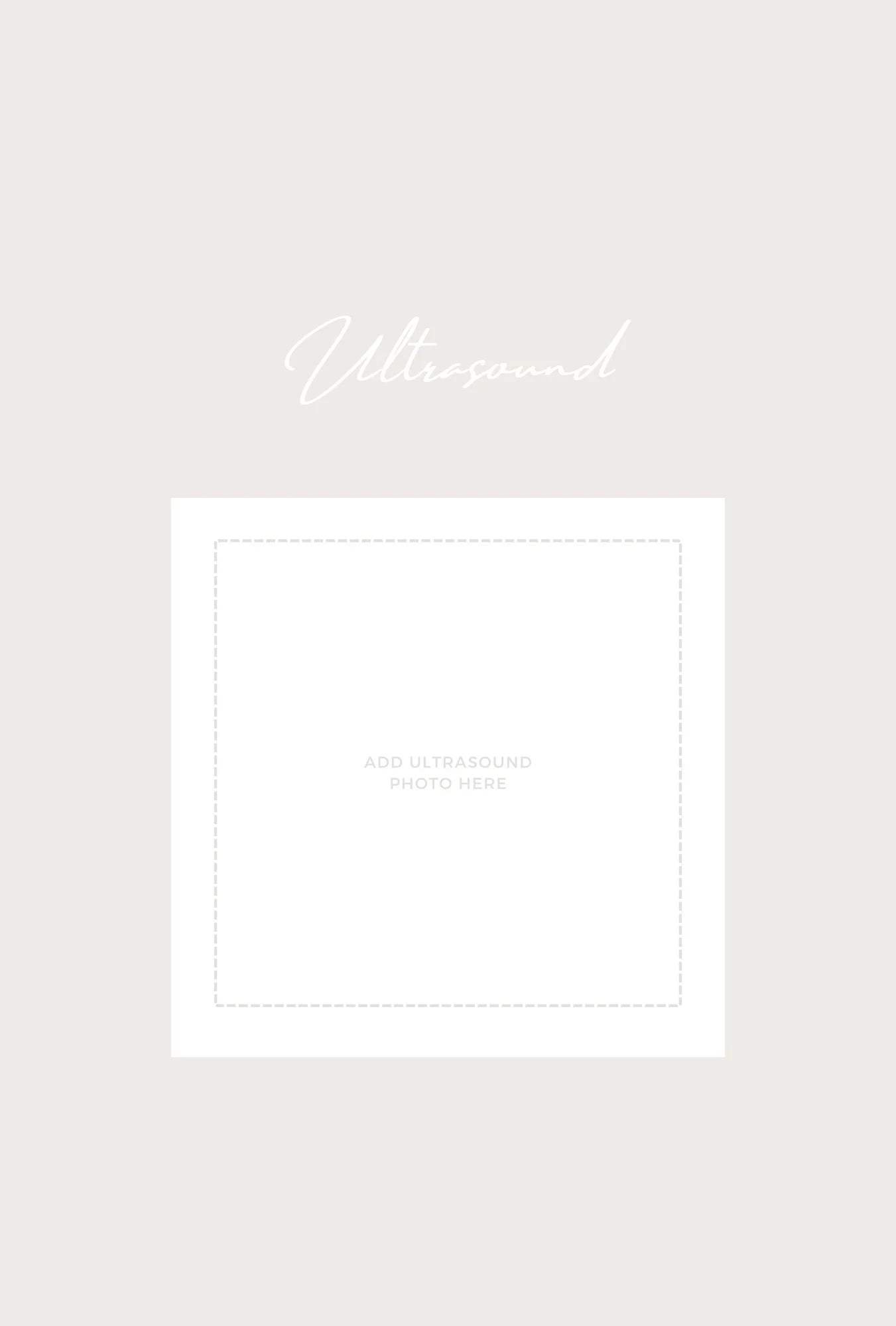Framed minimalist design with 'UltraSound' text on a light gray background
